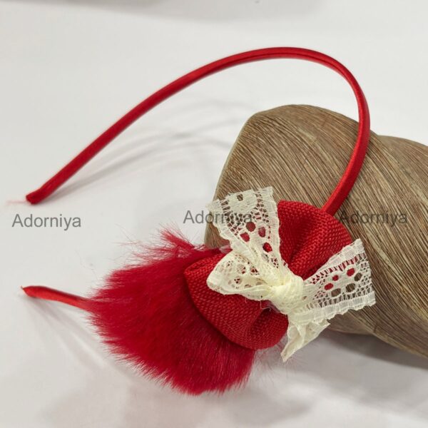 Chic Hot Fur Headband with Lace Bow Accent