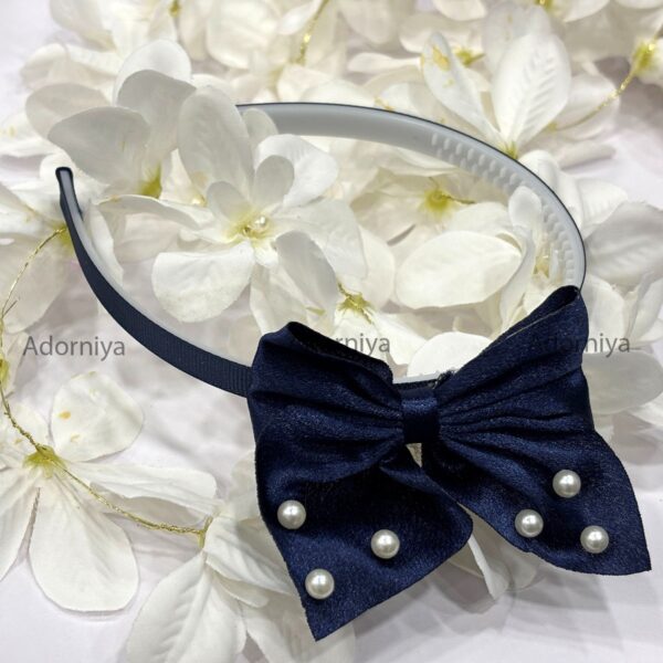 Elegant Bow Headband with Pearl Accents