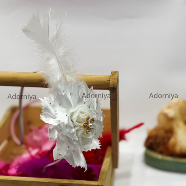 Satin Rose Soft Feather Headband