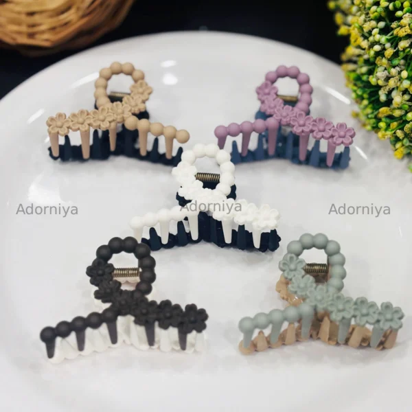 Matte Finish Flower Hair Claw