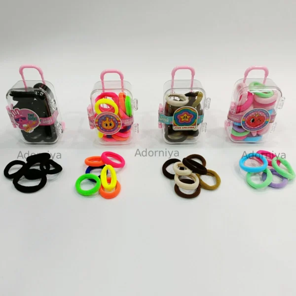 Mini Suitcase Elastic Hair Ties Set for Girls