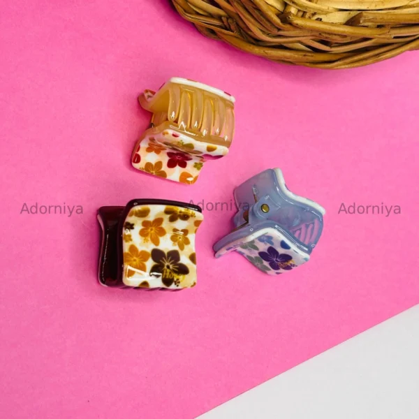 Floral Print Glossy Hair Claw Clip
