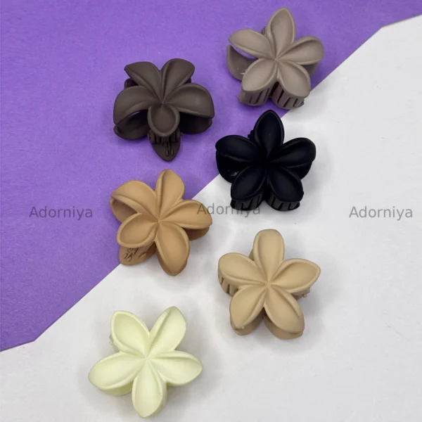 Matte Flower Hair Claw Clips