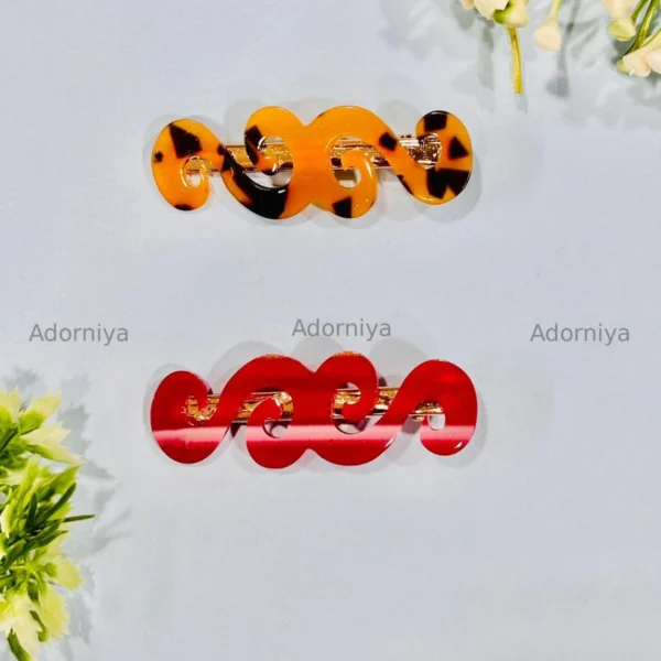 Wavy Acrylic Hair Barrette Clip