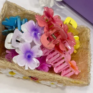 Glossy Flower Mini Hair Claw Clips for Women 🌸