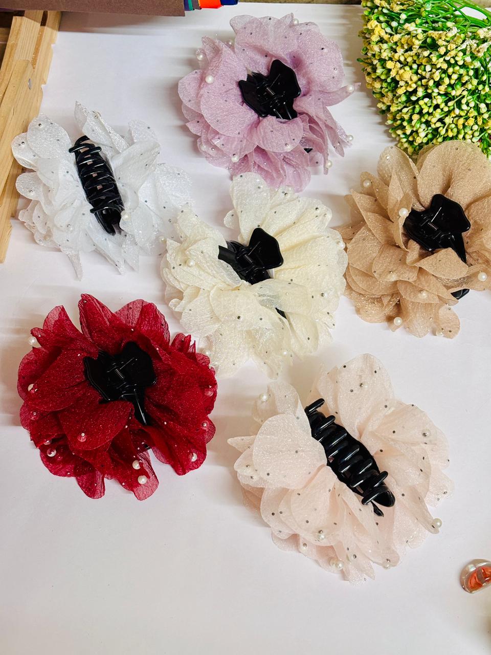 pearl flower hair clip for women All color