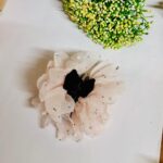 pearl flower hair clip for women peach